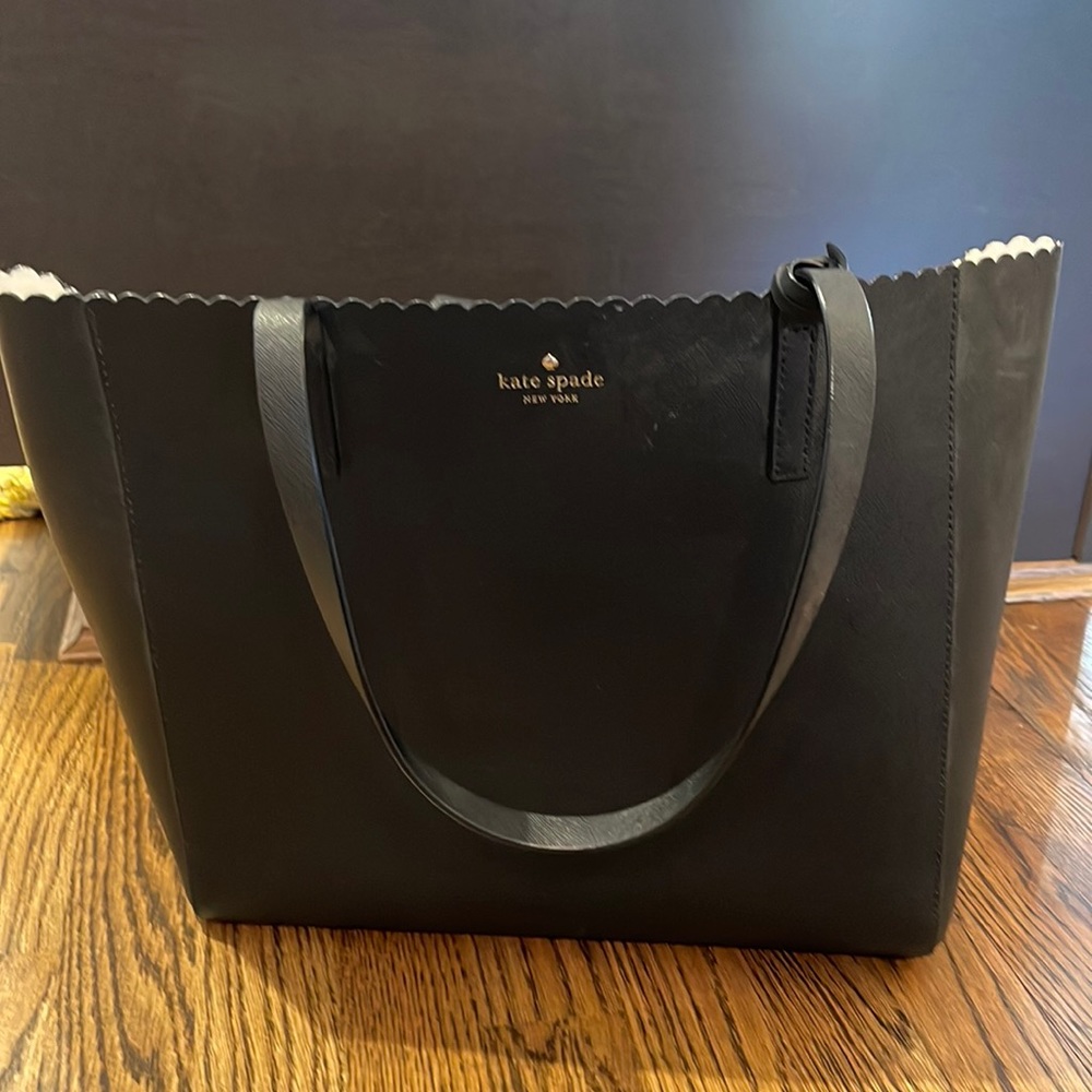 Kate Spade black serafino leather tote bag